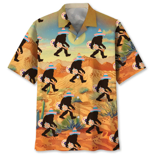 Hawaiian Shirt / Adults / S Bigfoot Sasquatch Poncho Desert Hawaiian Shirt
