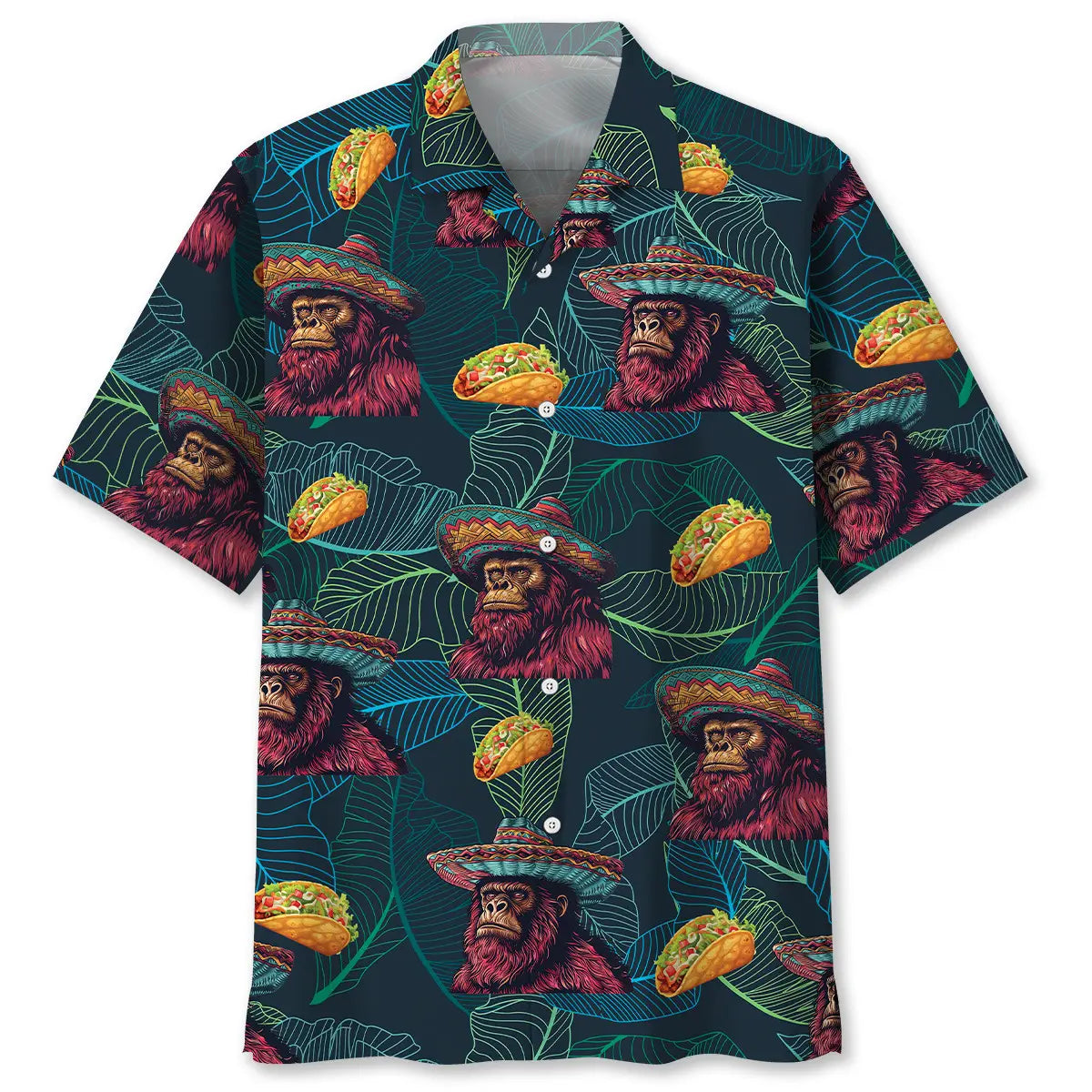 Hawaiian Shirt / Adults / S Bigfoot Sasquatch Poncho Tacos Hawaiian Shirt