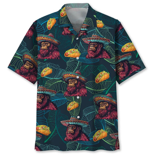 Hawaiian Shirt / Adults / S Bigfoot Sasquatch Poncho Tacos Hawaiian Shirt