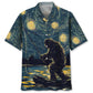 Hawaiian Shirt / Adults / S Bigfoot Starry Night Sasquatch Van Gogh Painting Art Hawaiian Shirt