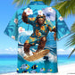 Bigfoot Surfing Hawaiian Shirt