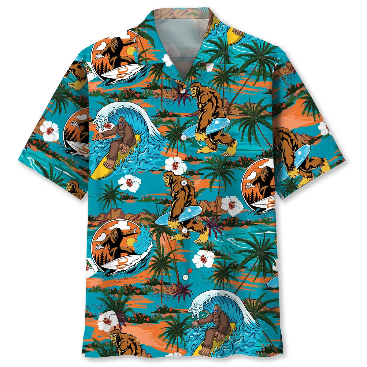 Hawaiian Shirt / Adults / S Bigfoot Surfing Hawaiian Shirt