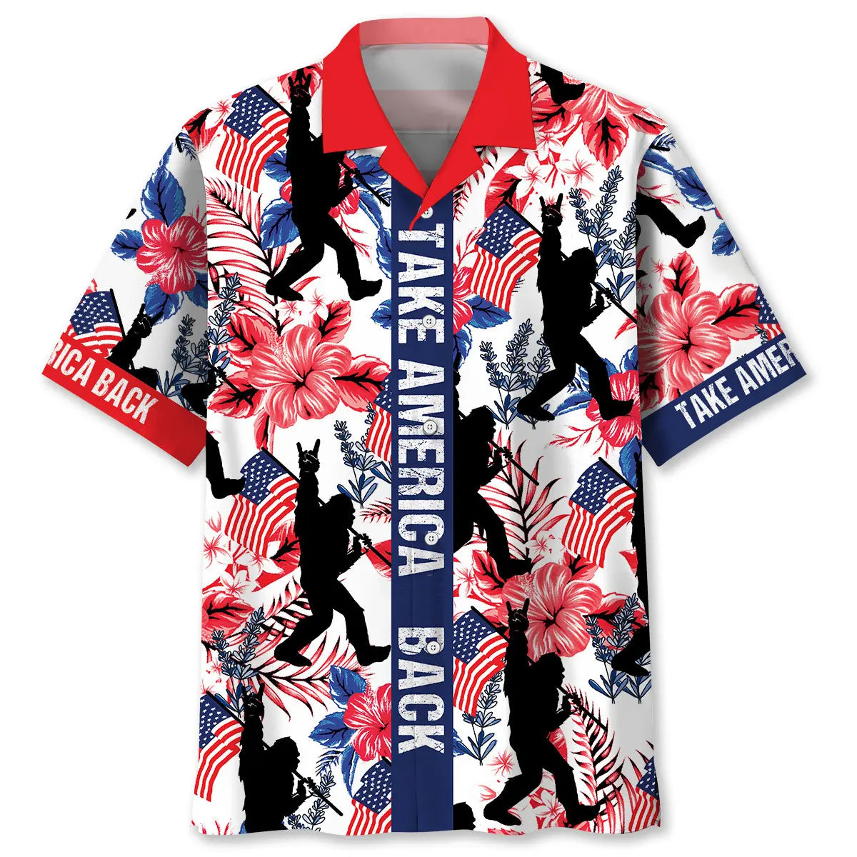 Hawaiian Shirt / Adults / S Bigfoot Take America Back Hawaiian Shirt