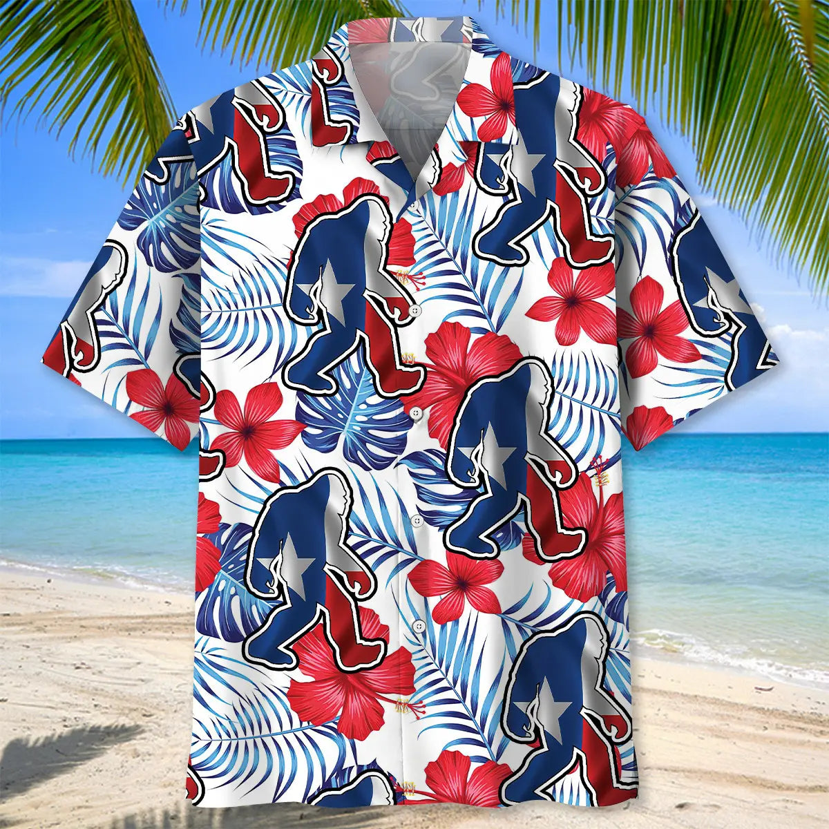 Bigfoot Texas Hawaiian Shirt