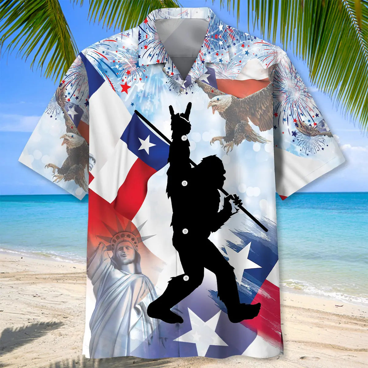 Bigfoot Texas USA Hawaiian Shirt