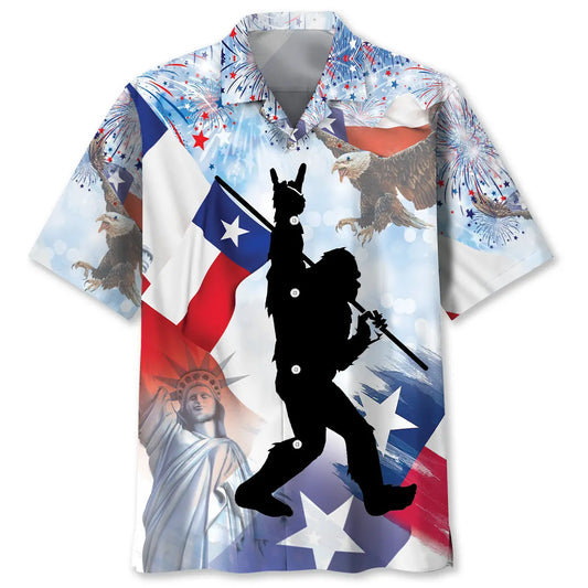 Hawaiian Shirt / Adults / S Bigfoot Texas USA Hawaiian Shirt