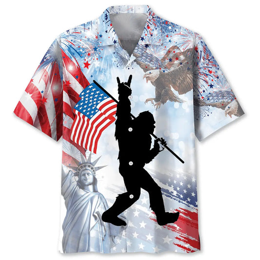 Hawaiian Shirt / Adults / S Bigfoot USA Hawaiian Shirt