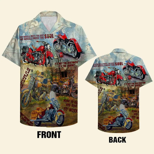 Hawaiian Shirt / Adults / S Biker Unisex Hawaiian Shirt Aloha Shirt Summer Vibe Work To Ride And Ride To Work