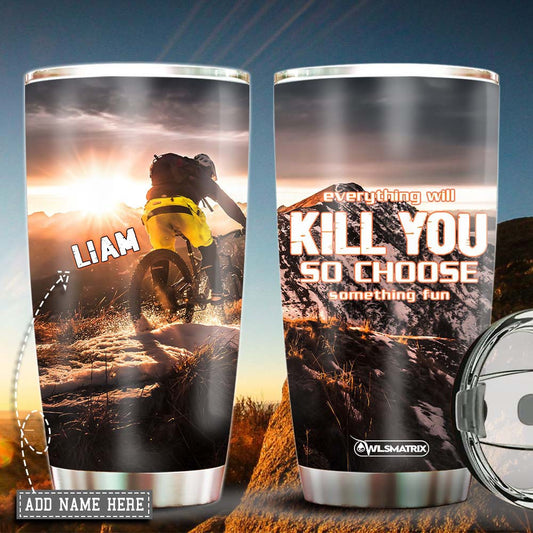 Mountain Biking Adventure Personalized 20 Oz Tumbler