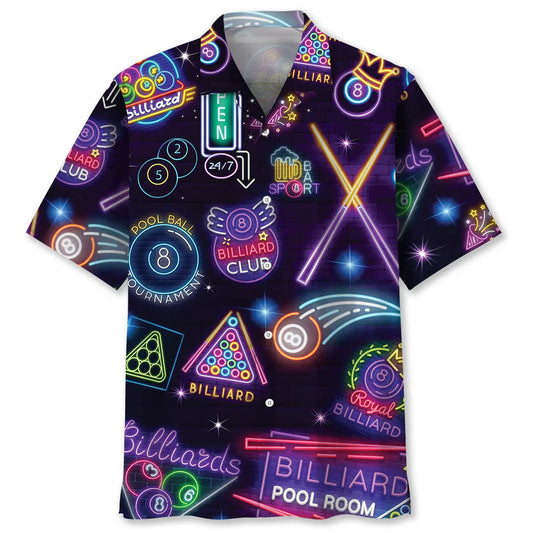 Hawaiian Shirt / Adults / S Billiard Neon Hawaiian Shirt