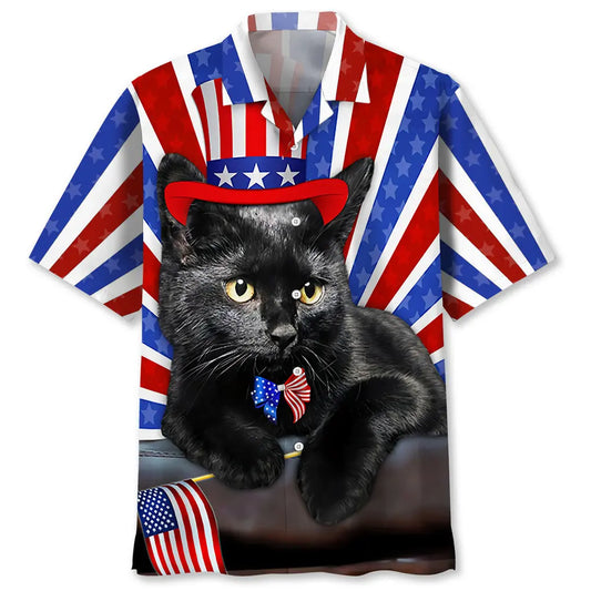 Hawaiian Shirt / Adults / S Black Cat Hawaiian Shirt