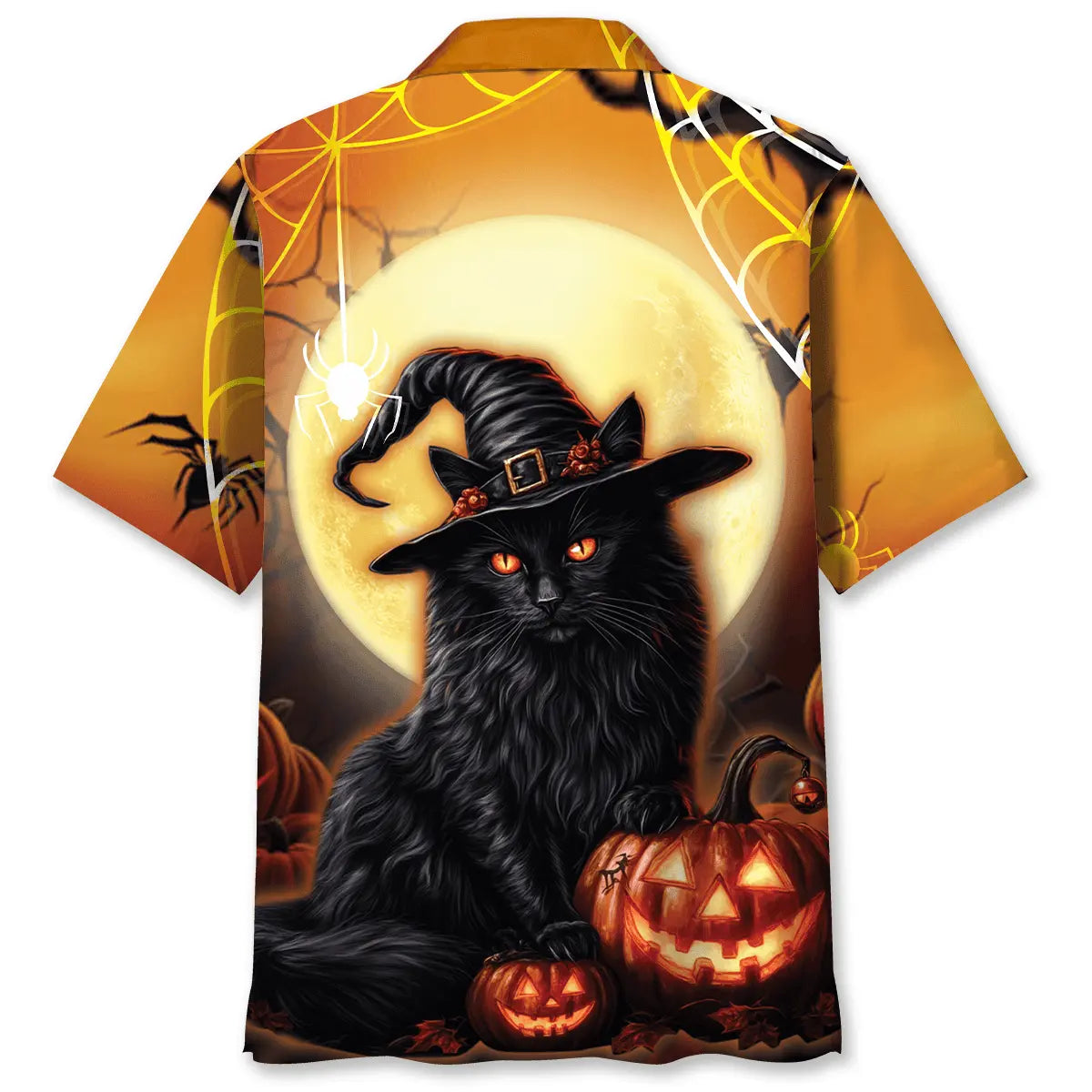 Black Cat Pumpkin Halloween Hawaiian Shirt