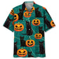 Hawaiian Shirt / Adults / S Black Cat Pumpkins Happy Halloween Hawaiian Shirt