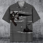 Black Cat Stripes Pattern Hawaiian Shirt