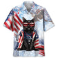 Hawaiian Shirt / Adults / S Black Cat USA Hawaiian Shirt