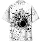 Black Drum All White Hawaiian Shirt