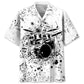 Hawaiian Shirt / Adults / S Black Drum All White Hawaiian Shirt
