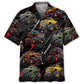 Hawaiian Shirt / Adults / S Black Monster Truck Hawaiian Shirt