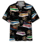 Hawaiian Shirt / Adults / S Black Tropical Palm Tree Pontoon Hawaiian Shirt