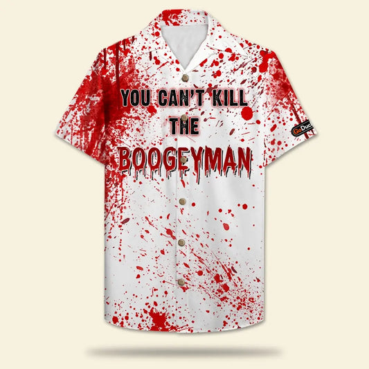 Hawaiian Shirt / Adults / S Blood Splatter Unisex Hawaiian Shirt Aloha Shirt Summer Vibe You Can't Kill The Boogeyman