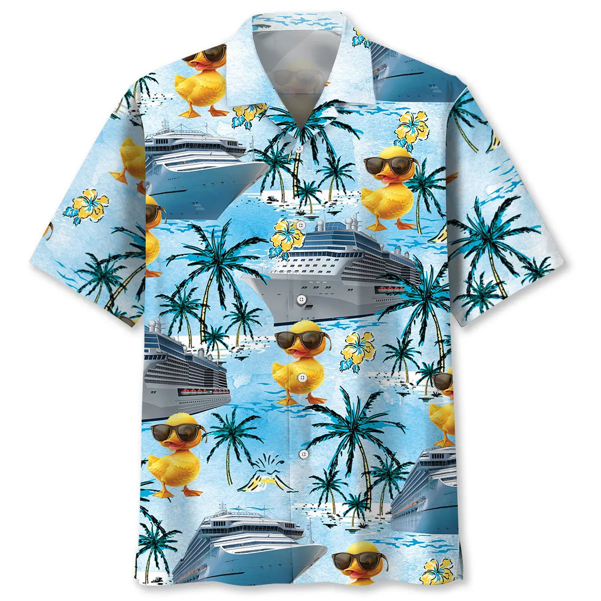 Hawaiian Shirt / Adults / S Blue Cruise Duck Hawaiian Shirt