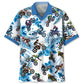 Hawaiian Shirt / Adults / S Blue Dirtbike Racing Hawaiian Shirt