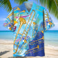 Blue Golden Trombone Hawaiian Shirt
