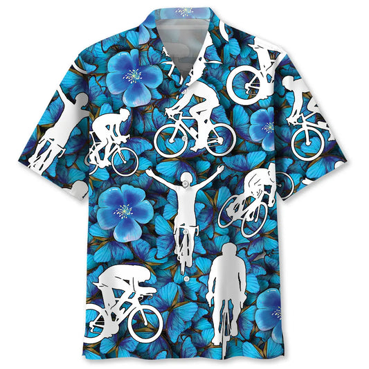 Hawaiian Shirt / Adults / S Blue Light Cycling Hawaiian Shirt