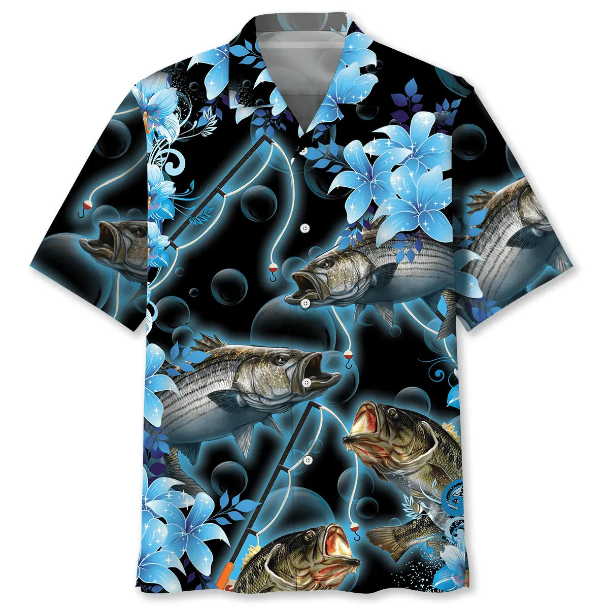 Hawaiian Shirt / Adults / S Blue Light Fishing Hawaiian Shirt