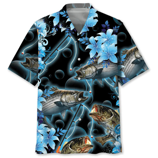 Hawaiian Shirt / Adults / S Blue Light Fishing Hawaiian Shirt
