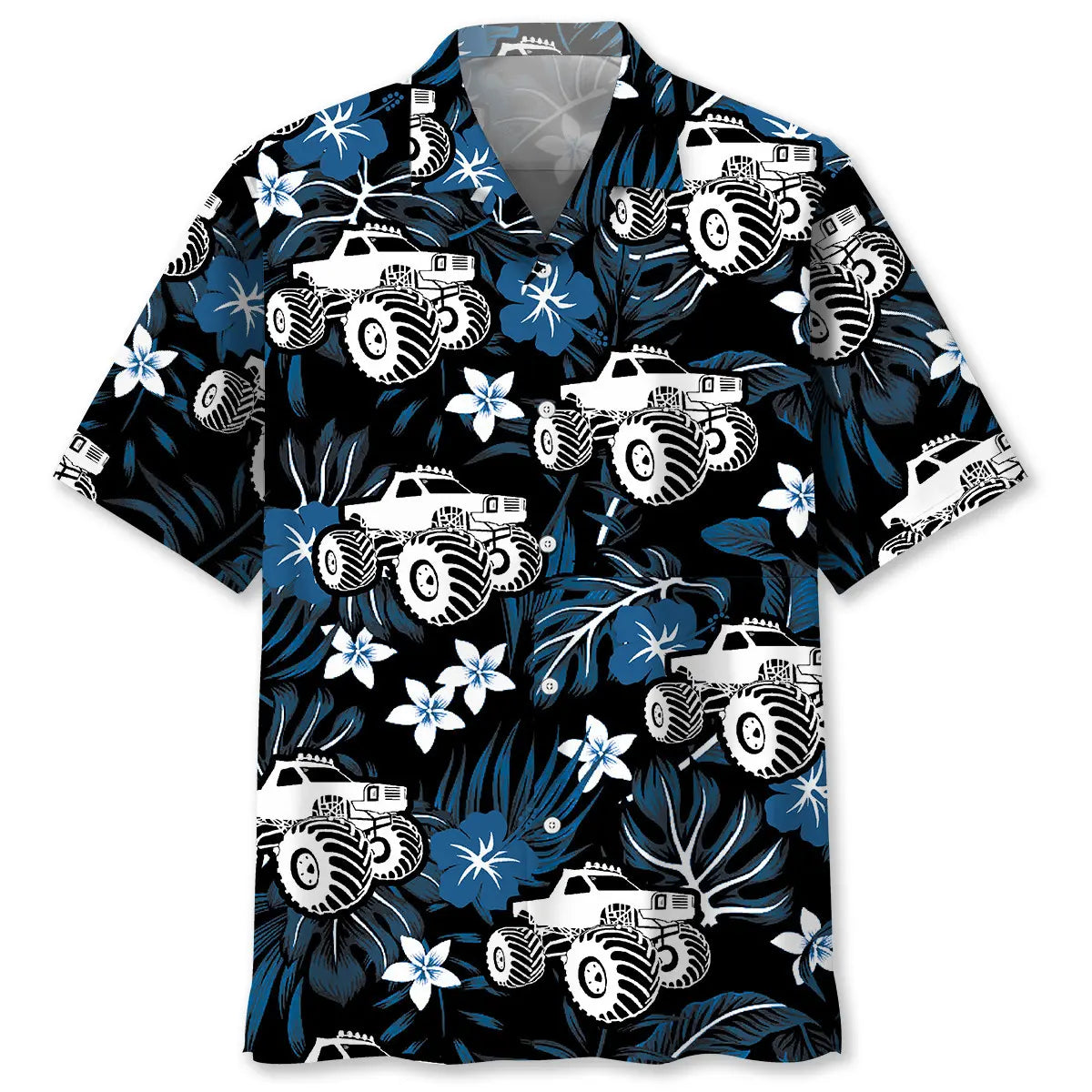 Hawaiian Shirt / Adults / S Blue Monster Truck Hawaiian Shirt