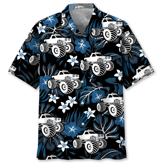 Hawaiian Shirt / Adults / S Blue Monster Truck Hawaiian Shirt
