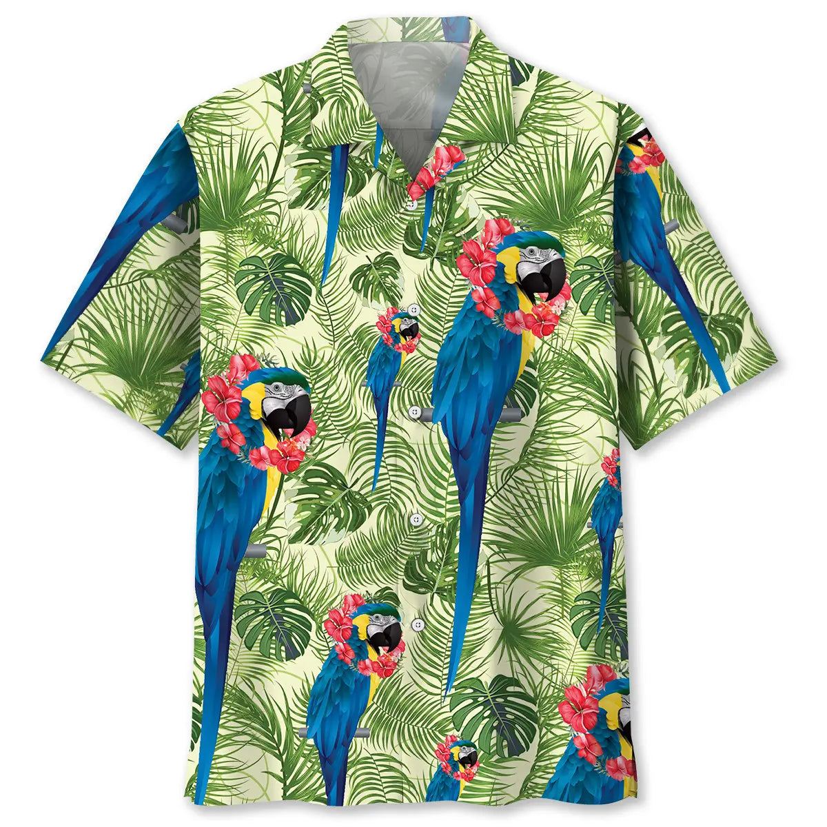 Hawaiian Shirt / Adults / S Blue Parrot Tropical Hawaiian Shirt