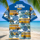 Blue School Bus Driver Hawaiian Shirt