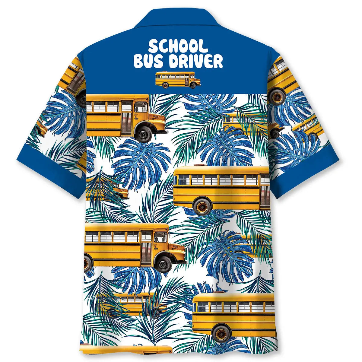 Hawaiian Shirt / Adults / S Blue School Bus Driver Hawaiian Shirt