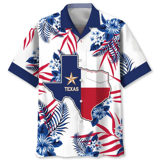 Hawaiian Shirt / Adults / S Blue Texas The Lone Star State Proud Pocket Hawaiian Shirt