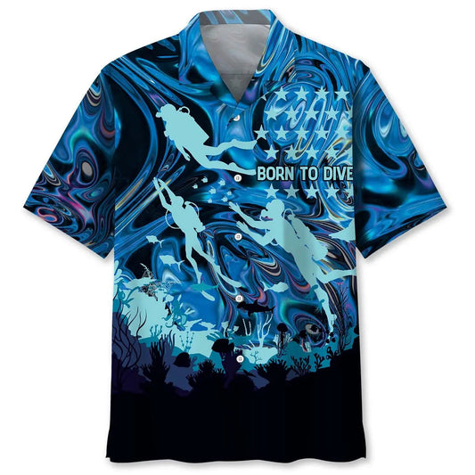 Hawaiian Shirt / Adults / S Born To Dive Hawaiian Shirt