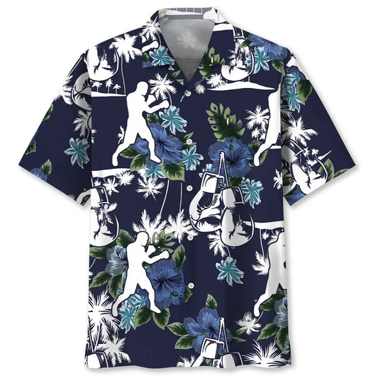 Hawaiian Shirt / Adults / S Boxing Blue Nature Hawaiian Shirt