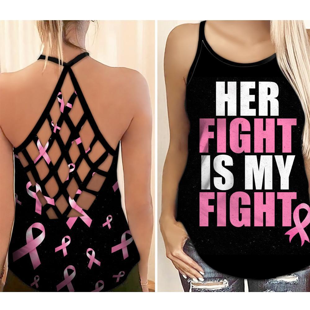 Breast Cancer Awareness Her Fight Is My Fight – Hollow Tank Top