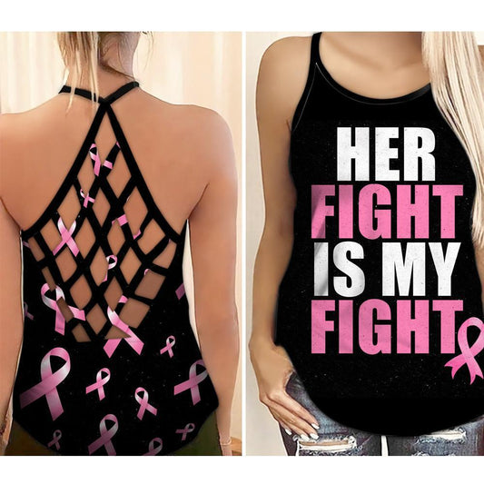 Breast Cancer Awareness Her Fight Is My Fight – Hollow Tank Top
