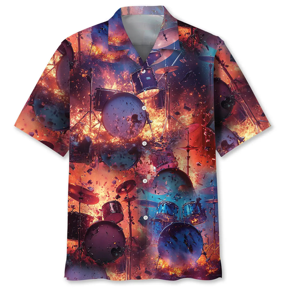 Hawaiian Shirt / Adults / S Broken Drum Fire Hawaiian Shirt