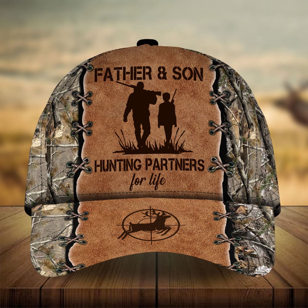 Brown / One Size Premium Loralle Father And Son Hunting Classic Cap 3D Multicolor Personalized CAPC02DUC130222 - Owls Matrix LTD
