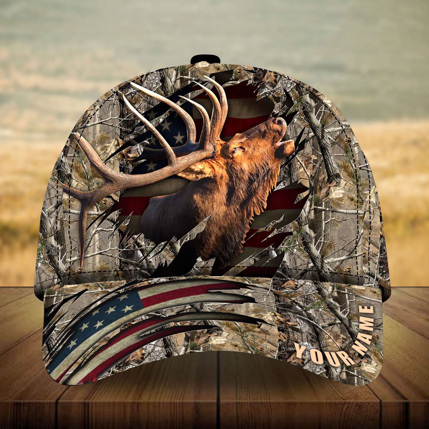 Elk Hunting Multicolor Personalized – Classic Cap
