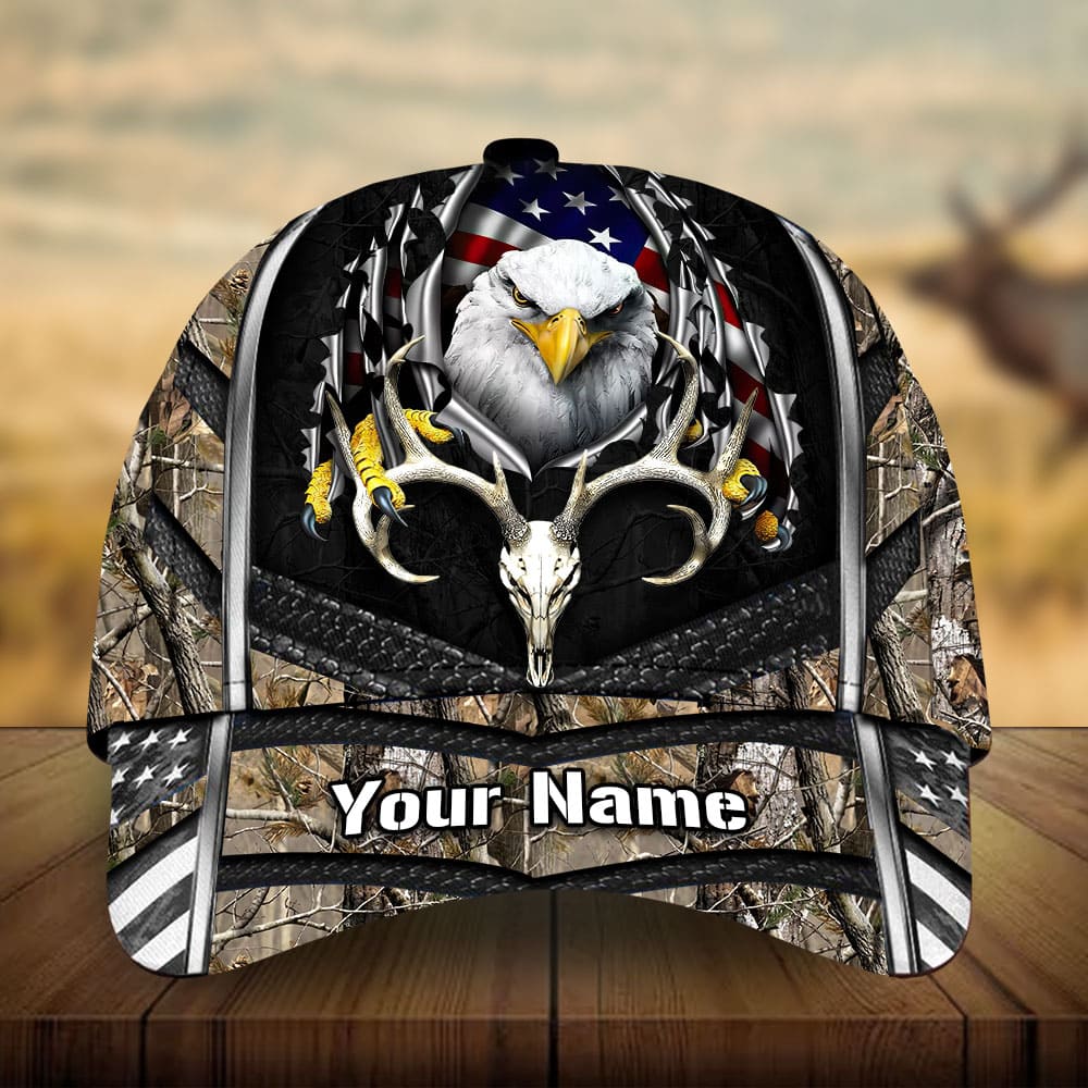 Premium Eagle Deer Hunting Personalized – Classic Cap