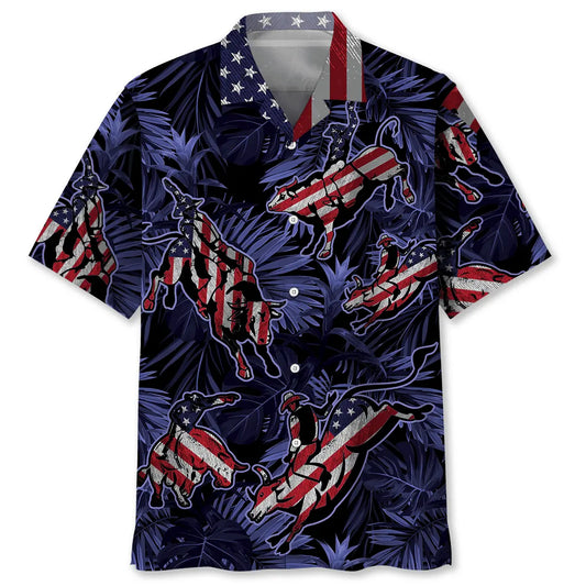 Hawaiian Shirt / Adults / S Bull Riding Tropical Hawaiian Shirt