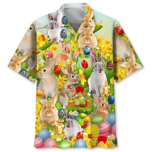 Hawaiian Shirt / Adults / S Bunny Easter Hawaiian Shirt Men