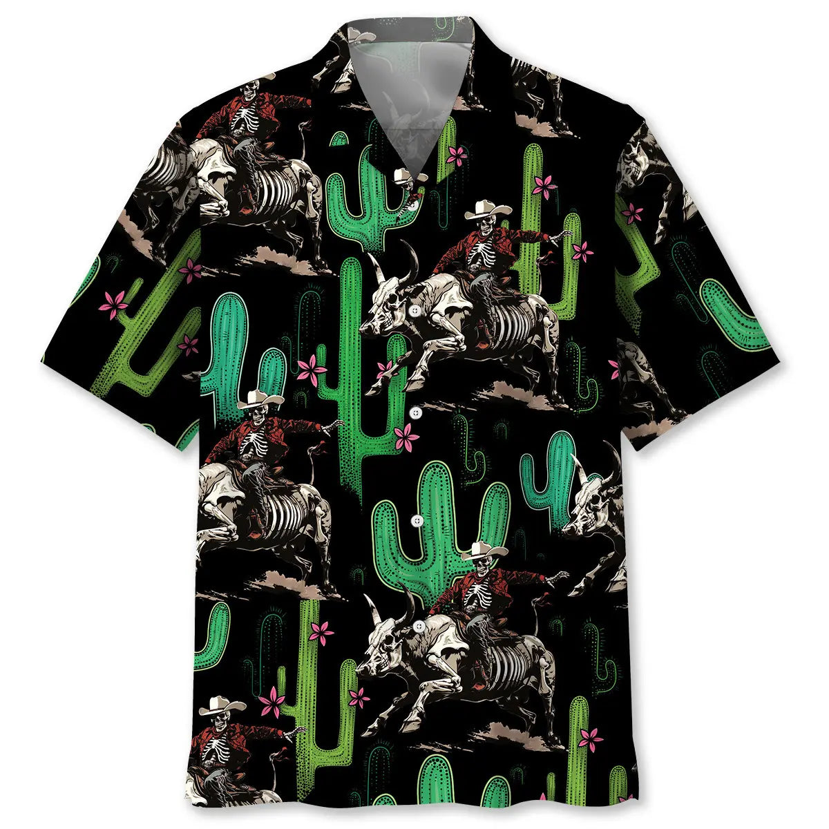 Hawaiian Shirt / Adults / S Cactus Cowboy Riding Bull Hawaiian Shirt