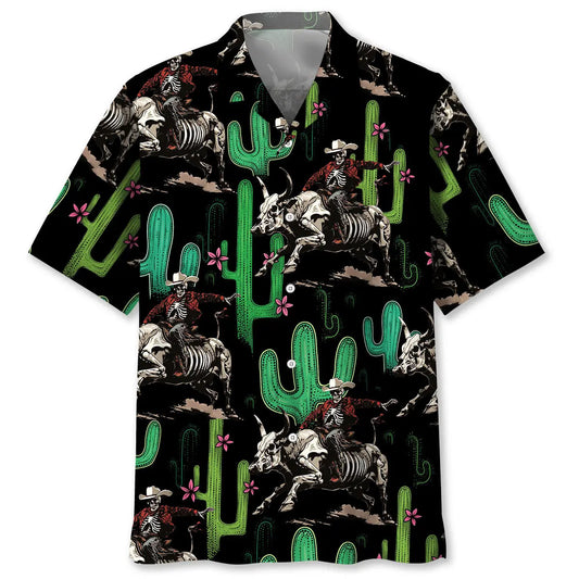 Hawaiian Shirt / Adults / S Cactus Cowboy Riding Bull Hawaiian Shirt