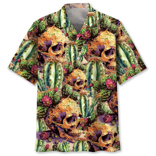 Hawaiian Shirt / Adults / S Cactus Skull Vintage Hawaiian Shirt