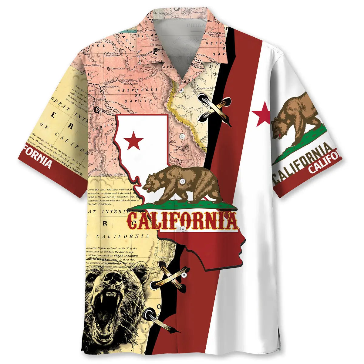 Hawaiian Shirt / Adults / S California Proud State Hawaiian Shirt